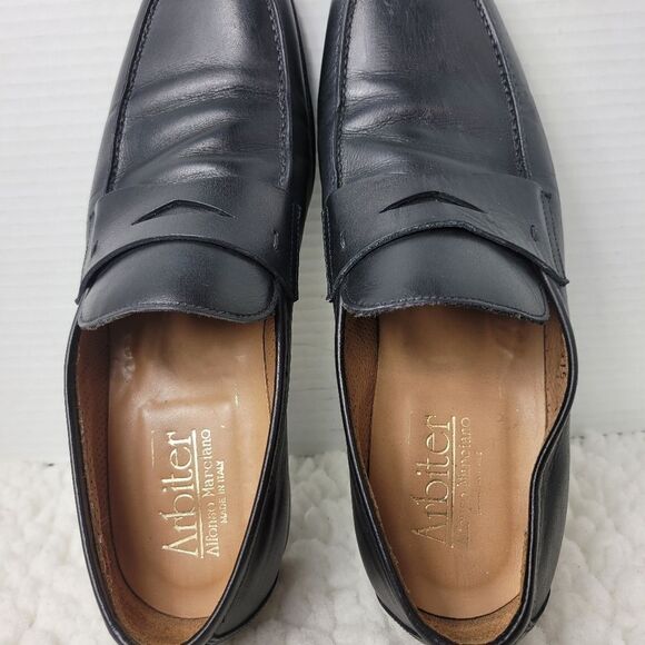 Arbiter Men\'s Penny Loafers Size 7 Black Leather Slip On Shoes main image 10